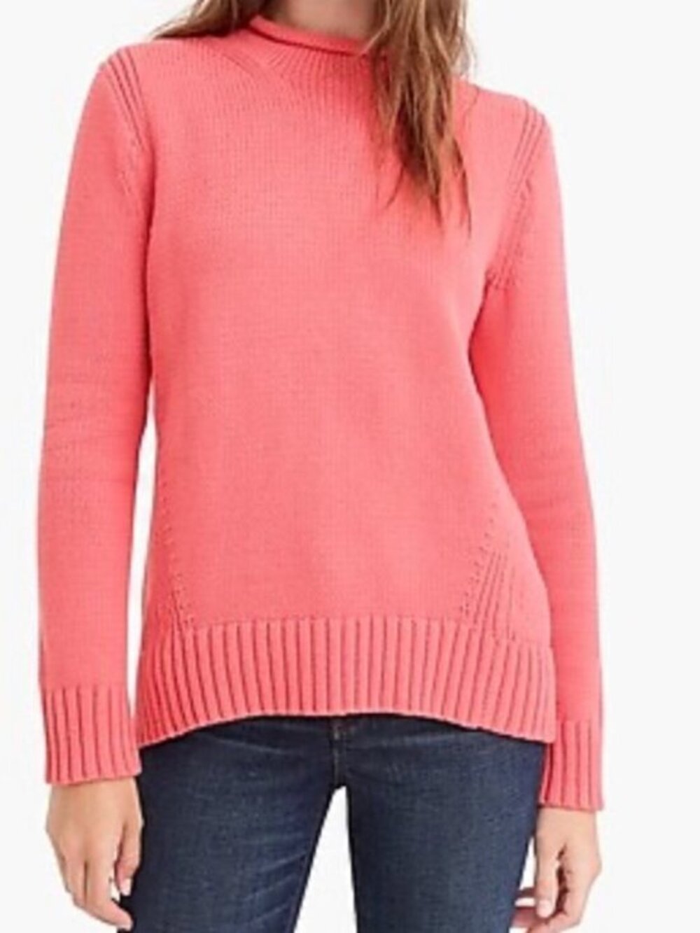 J. Crew Women's 1988 Rollneck Sweater in Soft Coral Pink Size S